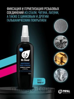 Резьбовой герметик QS Mr.Bond 705, 100 г, синий - №1