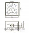 Трап для душа с горизонтальным выпуском квадратный TIM BAD411502, размер 150 x 150мм, защита от запаха (сухой + гидрозатвор), решетка с круглой ячейкой - №10