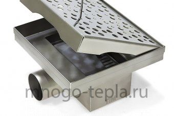 Трап для душа с горизонтальным выпуском квадратный TIM BAD411502, размер 150 x 150мм, защита от запаха (сухой + гидрозатвор), решетка с круглой ячейкой - №1