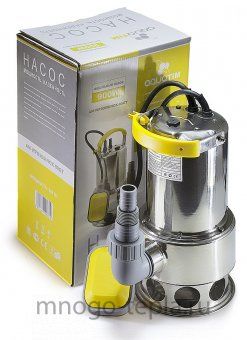 Фекальный насос для откачки канализации AquaTIM AM-WPD900INOX-06GT, 900 Вт, с поплавком, корпус нерж. сталь, размер фракций до 35 мм - №1