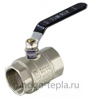 Кран шаровый 3/4" ГГ TIM (DE1205X) никелированный усиленный прямой - рычаг - №1