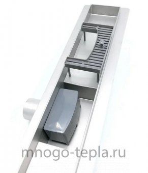Трап для душа с горизонтальным выпуском TIM BAD418502, размер 850 x 70мм, защита от запаха (сухой + гидрозатвор), решетка с круглой ячейкой - №1