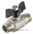 Кран шаровый 1/2" ШШ TIM (DE1217X) никелированный усиленный прямой - бабочка - №2