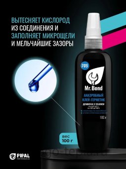 Резьбовой герметик QS Mr.Bond 705, 100 г, синий - №1