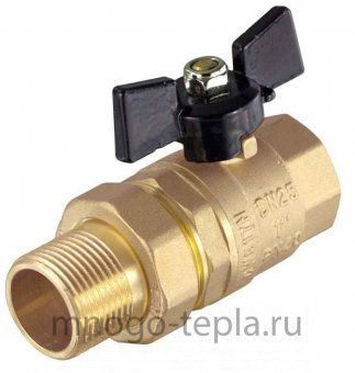 Кран шаровый американка латунный усиленный прямой TIM (DE1231) - 1/2" бабочка - №1
