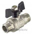 Кран шаровый 1/2" ШШ TIM (DE1217X) никелированный усиленный прямой - бабочка - №3