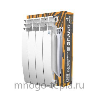 Алюминиевый радиатор STI GRAND 500/100, 4 секции, на площадь до 7.4 м2, тепловая мощность 744 Вт - №1