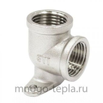 Угольник 1/2" ВР-ВР, никелированный латунный, с креплением - №1