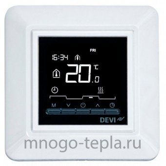 Терморегулятор DEVI DEVIreg™ Opti с датчиком пола и воздуха 16А (белый) 140F1055 - №1