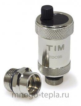 Воздухоотводчик автоматический 1/2" TIM BL5816 хромированный с запорным клапаном - №1